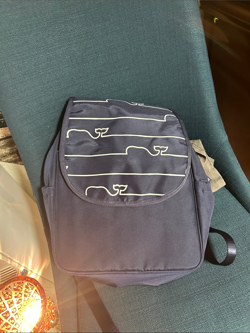 Navy blue Diaper Bag with Accent Pattern